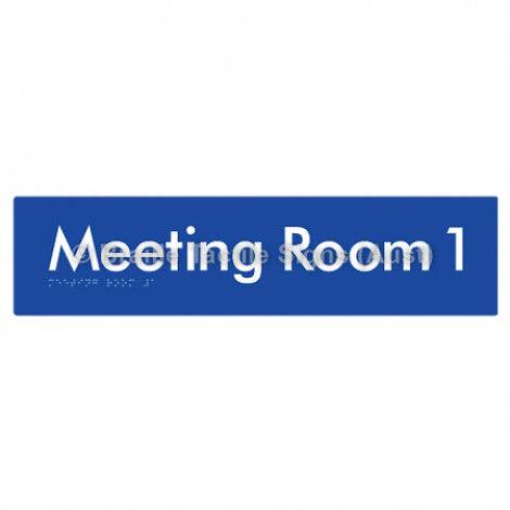 Braille Sign Meeting Room 1 - Braille Tactile Signs (Aust) - BTS120-01-blu - Fully Custom Signs - Fast Shipping - High Quality - Australian Made &amp; Owned