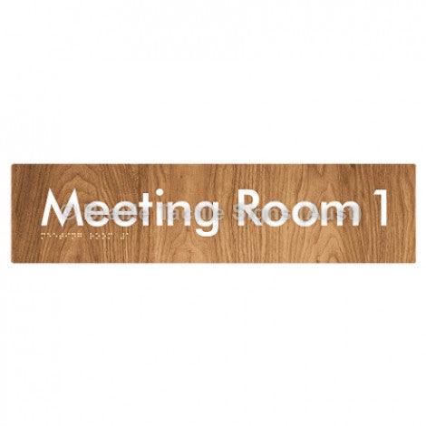 Braille Sign Meeting Room 1 - Braille Tactile Signs (Aust) - BTS120-01-wdg - Fully Custom Signs - Fast Shipping - High Quality - Australian Made &amp; Owned