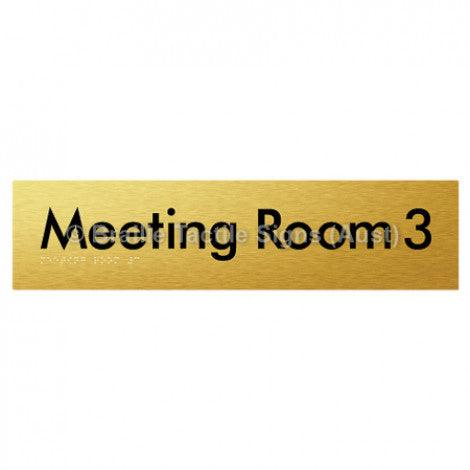 Braille Sign Meeting Room 3 - Braille Tactile Signs (Aust) - BTS120-03-aliG - Fully Custom Signs - Fast Shipping - High Quality - Australian Made &amp; Owned