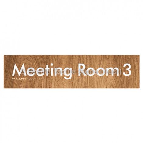 Braille Sign Meeting Room 3 - Braille Tactile Signs (Aust) - BTS120-03-wdg - Fully Custom Signs - Fast Shipping - High Quality - Australian Made &amp; Owned
