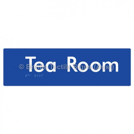 Braille Sign Tea Room - Braille Tactile Signs (Aust) - BTS125-blu - Fully Custom Signs - Fast Shipping - High Quality - Australian Made &amp; Owned