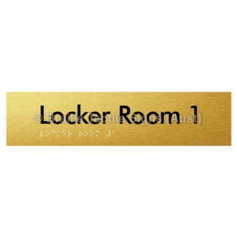 Braille Sign Locker Room 1 - Braille Tactile Signs (Aust) - BTS127-01-aliG - Fully Custom Signs - Fast Shipping - High Quality - Australian Made &amp; Owned