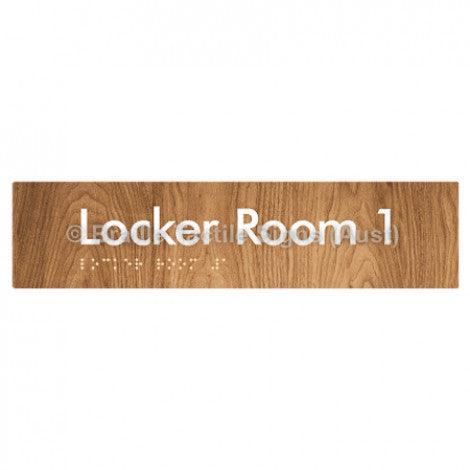 Braille Sign Locker Room 1 - Braille Tactile Signs (Aust) - BTS127-01-wdg - Fully Custom Signs - Fast Shipping - High Quality - Australian Made &amp; Owned