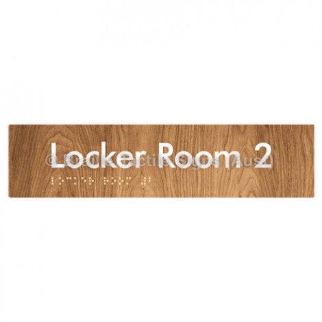 Braille Sign Locker Room 2 - Braille Tactile Signs (Aust) - BTS127-02-wdg - Fully Custom Signs - Fast Shipping - High Quality - Australian Made &amp; Owned