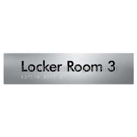 Braille Sign Locker Room 3 - Braille Tactile Signs (Aust) - BTS127-03-aliS - Fully Custom Signs - Fast Shipping - High Quality - Australian Made &amp; Owned