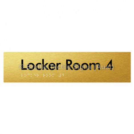 Braille Sign Locker Room 4 - Braille Tactile Signs (Aust) - BTS127-04-aliG - Fully Custom Signs - Fast Shipping - High Quality - Australian Made &amp; Owned