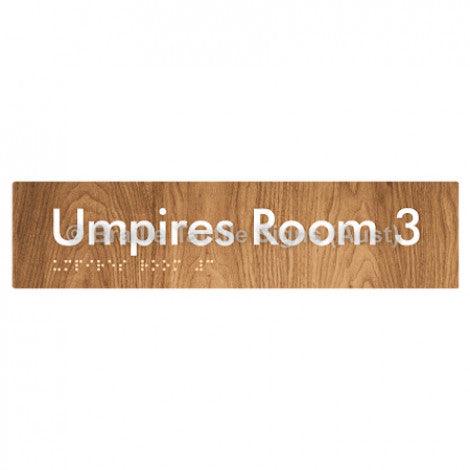 Braille Sign Umpires Room 3 - Braille Tactile Signs (Aust) - BTS129-03-wdg - Fully Custom Signs - Fast Shipping - High Quality - Australian Made &amp; Owned