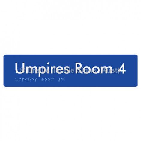 Braille Sign Umpires Room 4 - Braille Tactile Signs (Aust) - BTS129-04-blu - Fully Custom Signs - Fast Shipping - High Quality - Australian Made &amp; Owned