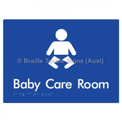 Braille Sign Baby Care Room - Braille Tactile Signs (Aust) - BTS130- blu - Fully Custom Signs - Fast Shipping - High Quality - Australian Made &amp; Owned