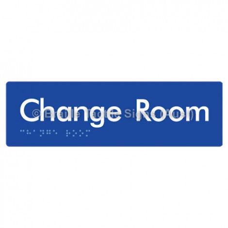 Braille Sign Change Room - Braille Tactile Signs (Aust) - BTS134-blu - Fully Custom Signs - Fast Shipping - High Quality - Australian Made &amp; Owned