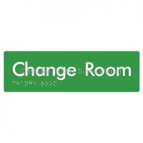 Braille Sign Change Room - Braille Tactile Signs (Aust) - BTS134-grn - Fully Custom Signs - Fast Shipping - High Quality - Australian Made &amp; Owned