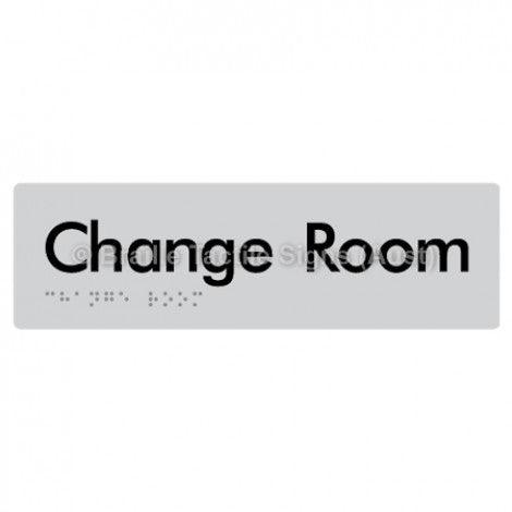 Braille Sign Change Room - Braille Tactile Signs (Aust) - BTS134-slv - Fully Custom Signs - Fast Shipping - High Quality - Australian Made &amp; Owned