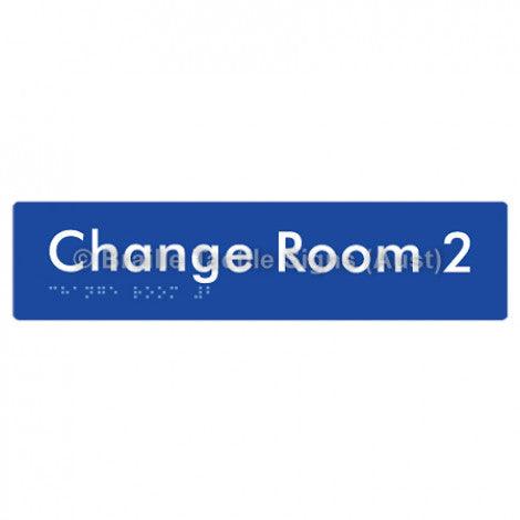 Braille Sign Change Room 2 - Braille Tactile Signs (Aust) - BTS134-02-blu - Fully Custom Signs - Fast Shipping - High Quality - Australian Made &amp; Owned