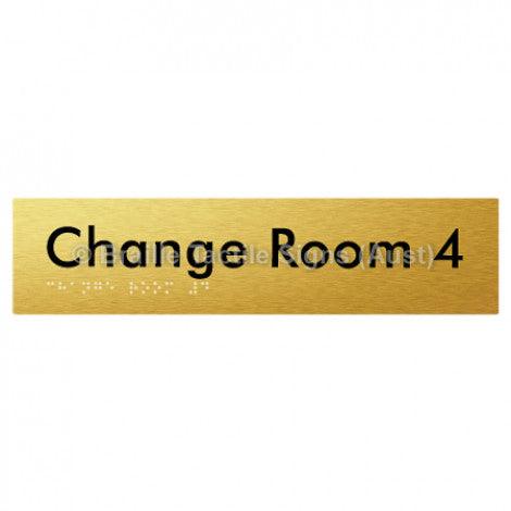 Braille Sign Change Room 4 - Braille Tactile Signs (Aust) - BTS134-04-aliG - Fully Custom Signs - Fast Shipping - High Quality - Australian Made &amp; Owned