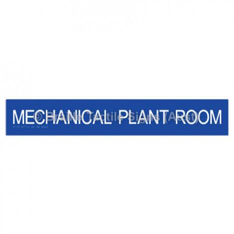 Braille Sign MECHANICAL PLANT ROOM - Braille Tactile Signs (Aust) - BTS135-blu - Fully Custom Signs - Fast Shipping - High Quality - Australian Made &amp; Owned