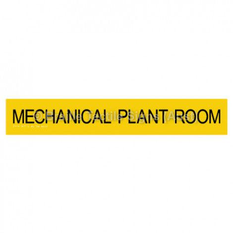 Braille Sign MECHANICAL PLANT ROOM - Braille Tactile Signs (Aust) - BTS135-yel - Fully Custom Signs - Fast Shipping - High Quality - Australian Made &amp; Owned