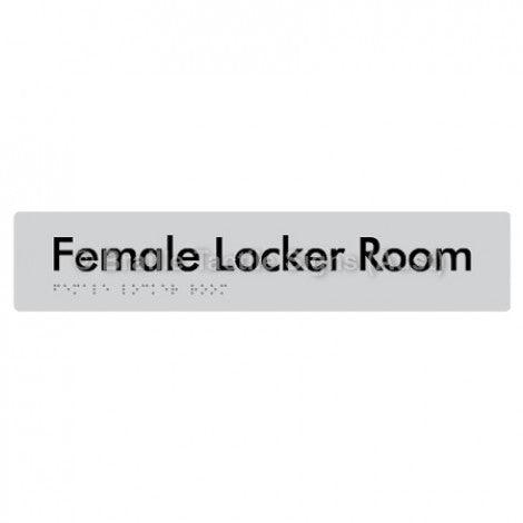 Braille Sign Female Locker Room - Braille Tactile Signs (Aust) - BTS147-slv - Fully Custom Signs - Fast Shipping - High Quality - Australian Made &amp; Owned