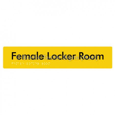 Braille Sign Female Locker Room - Braille Tactile Signs (Aust) - BTS147-yel - Fully Custom Signs - Fast Shipping - High Quality - Australian Made &amp; Owned