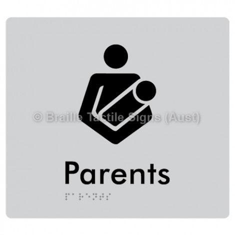 Braille Sign Parents - Braille Tactile Signs (Aust) - BTS154-slv - Fully Custom Signs - Fast Shipping - High Quality - Australian Made &amp; Owned