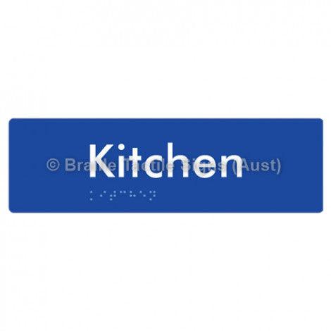 Braille Sign Kitchen - Braille Tactile Signs (Aust) - BTS155-blu - Fully Custom Signs - Fast Shipping - High Quality - Australian Made &amp; Owned