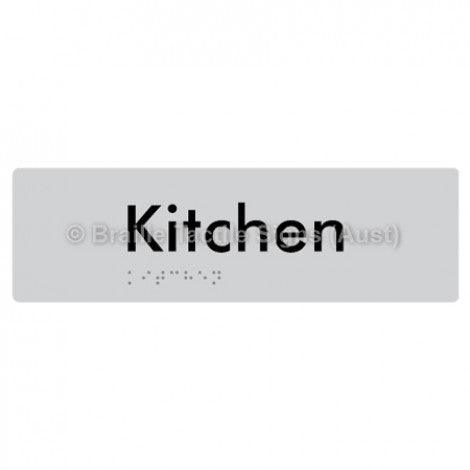 Braille Sign Kitchen - Braille Tactile Signs (Aust) - BTS155-slv - Fully Custom Signs - Fast Shipping - High Quality - Australian Made &amp; Owned