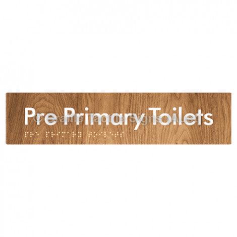 Braille Sign Pre Primary Toilets - Braille Tactile Signs (Aust) - BTS163-wdg - Fully Custom Signs - Fast Shipping - High Quality - Australian Made &amp; Owned