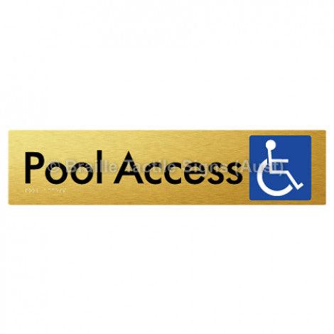 Braille Sign Pool Access - Braille Tactile Signs (Aust) - BTS170-aliG - Fully Custom Signs - Fast Shipping - High Quality - Australian Made &amp; Owned
