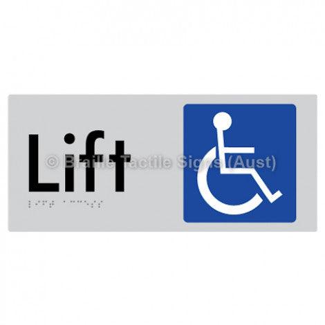 Braille Sign Lift Access - Braille Tactile Signs (Aust) - BTS174-slv - Fully Custom Signs - Fast Shipping - High Quality - Australian Made &amp; Owned