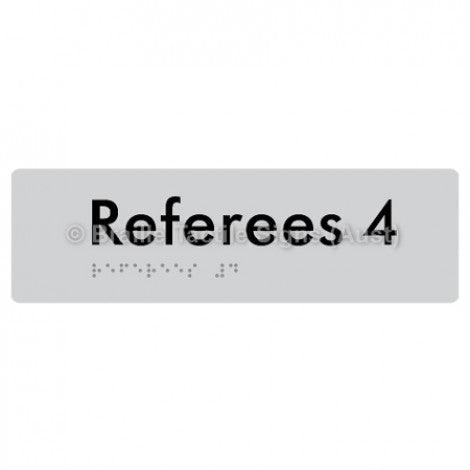 Braille Sign Referees 4 - Braille Tactile Signs (Aust) - BTS185-04-slv - Fully Custom Signs - Fast Shipping - High Quality - Australian Made &amp; Owned