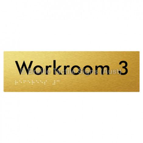 Braille Sign Workroom 3 - Braille Tactile Signs (Aust) - BTS186-03-aliG - Fully Custom Signs - Fast Shipping - High Quality - Australian Made &amp; Owned