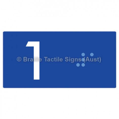 Braille Sign Lift Button Signs (B,G,P,1-10) 1 - Braille Tactile Signs (Aust) - BTS189-01-blu - Fully Custom Signs - Fast Shipping - High Quality - Australian Made &amp; Owned