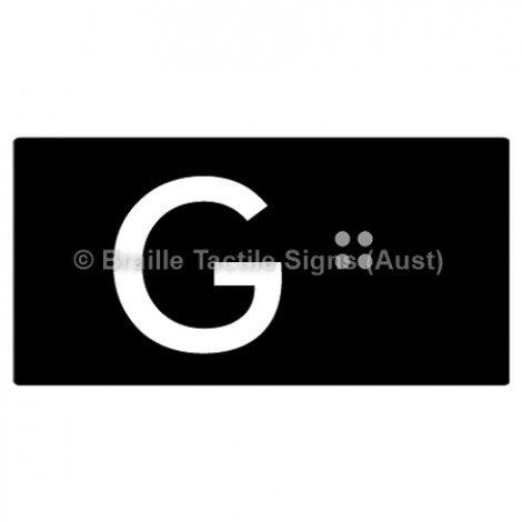 Braille Sign Lift Button Signs (B,G,P,1-10) G - Braille Tactile Signs (Aust) - BTS189-G-blk - Fully Custom Signs - Fast Shipping - High Quality - Australian Made &amp; Owned