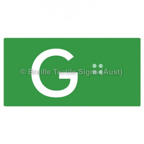 Braille Sign Lift Button Signs (B,G,P,1-10) G - Braille Tactile Signs (Aust) - BTS189-G-grn - Fully Custom Signs - Fast Shipping - High Quality - Australian Made &amp; Owned