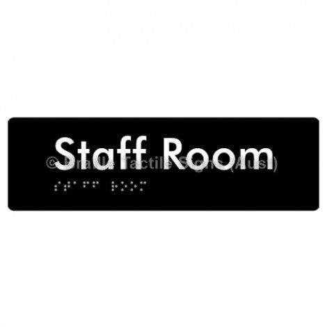 Braille Sign Staff Room - Braille Tactile Signs (Aust) - BTS190-blk - Fully Custom Signs - Fast Shipping - High Quality - Australian Made &amp; Owned