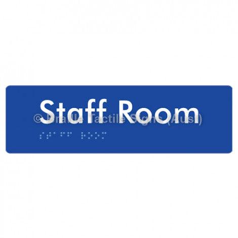 Braille Sign Staff Room - Braille Tactile Signs (Aust) - BTS190-blu - Fully Custom Signs - Fast Shipping - High Quality - Australian Made &amp; Owned