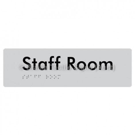 Braille Sign Staff Room - Braille Tactile Signs (Aust) - BTS190-slv - Fully Custom Signs - Fast Shipping - High Quality - Australian Made &amp; Owned