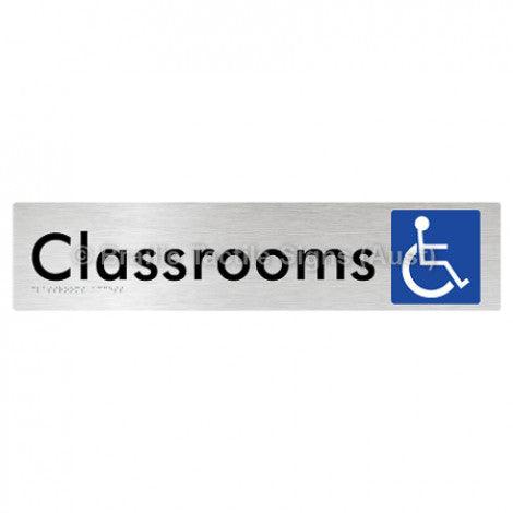 Braille Sign Classrooms Access - Braille Tactile Signs (Aust) - BTS192-aliB - Fully Custom Signs - Fast Shipping - High Quality - Australian Made &amp; Owned