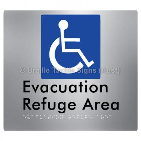 Braille Sign Evacuation Refuge Area - Braille Tactile Signs (Aust) - BTS197-aliS - Fully Custom Signs - Fast Shipping - High Quality - Australian Made &amp; Owned