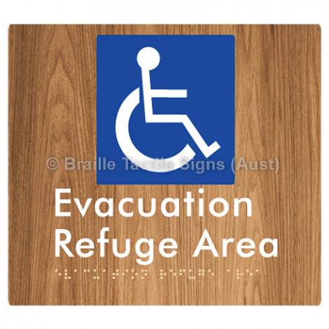 Braille Sign Evacuation Refuge Area - Braille Tactile Signs (Aust) - BTS197-wdg - Fully Custom Signs - Fast Shipping - High Quality - Australian Made &amp; Owned