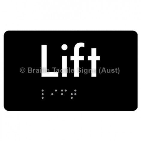 Braille Sign Lift - Braille Tactile Signs (Aust) - BTS20-blk - Fully Custom Signs - Fast Shipping - High Quality - Australian Made &amp; Owned