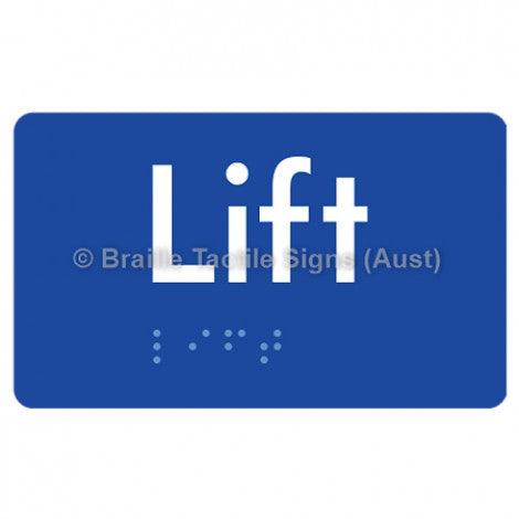 Braille Sign Lift - Braille Tactile Signs (Aust) - BTS20-blu - Fully Custom Signs - Fast Shipping - High Quality - Australian Made &amp; Owned