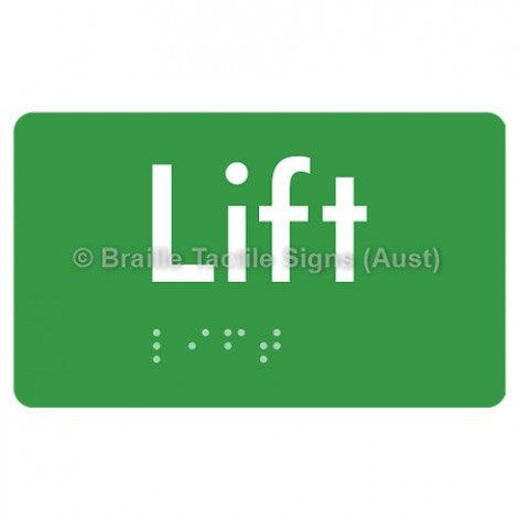 Braille Sign Lift - Braille Tactile Signs (Aust) - BTS20-grn - Fully Custom Signs - Fast Shipping - High Quality - Australian Made &amp; Owned
