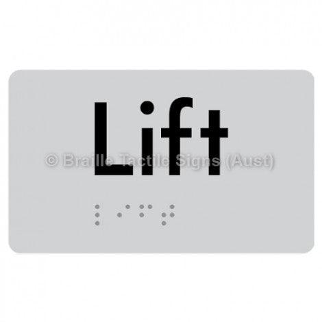 Braille Sign Lift - Braille Tactile Signs (Aust) - BTS20-slv - Fully Custom Signs - Fast Shipping - High Quality - Australian Made &amp; Owned