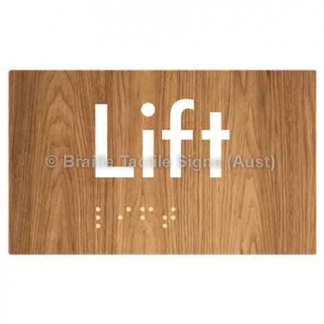 Braille Sign Lift - Braille Tactile Signs (Aust) - BTS20-wdg - Fully Custom Signs - Fast Shipping - High Quality - Australian Made &amp; Owned