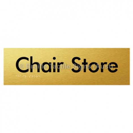 Braille Sign Chair Store - Braille Tactile Signs (Aust) - BTS212-aliG - Fully Custom Signs - Fast Shipping - High Quality - Australian Made &amp; Owned