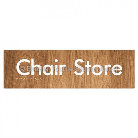 Braille Sign Chair Store - Braille Tactile Signs (Aust) - BTS212-wdg - Fully Custom Signs - Fast Shipping - High Quality - Australian Made &amp; Owned