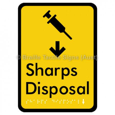 Braille Sign Sharps Disposal - Braille Tactile Signs (Aust) - BTS213-blu - Fully Custom Signs - Fast Shipping - High Quality - Australian Made &amp; Owned