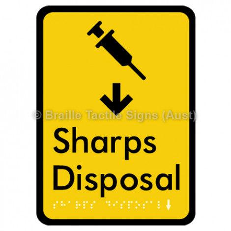 Braille Sign Sharps Disposal - Braille Tactile Signs (Aust) - BTS213-slv - Fully Custom Signs - Fast Shipping - High Quality - Australian Made &amp; Owned