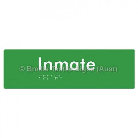 Braille Sign Inmate - Braille Tactile Signs (Aust) - BTS219-grn - Fully Custom Signs - Fast Shipping - High Quality - Australian Made &amp; Owned
