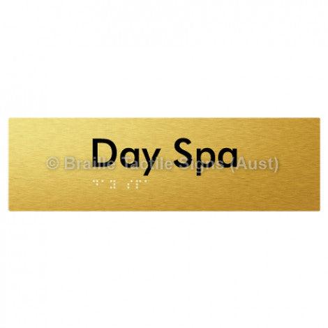 Braille Sign Day Spa - Braille Tactile Signs (Aust) - BTS227-aliG - Fully Custom Signs - Fast Shipping - High Quality - Australian Made &amp; Owned
